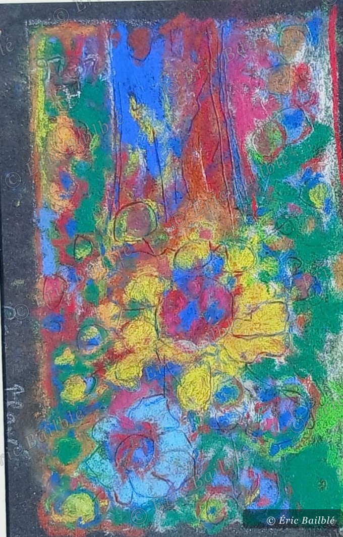 Jardin de nuit, pastel d'Éric Bailblé