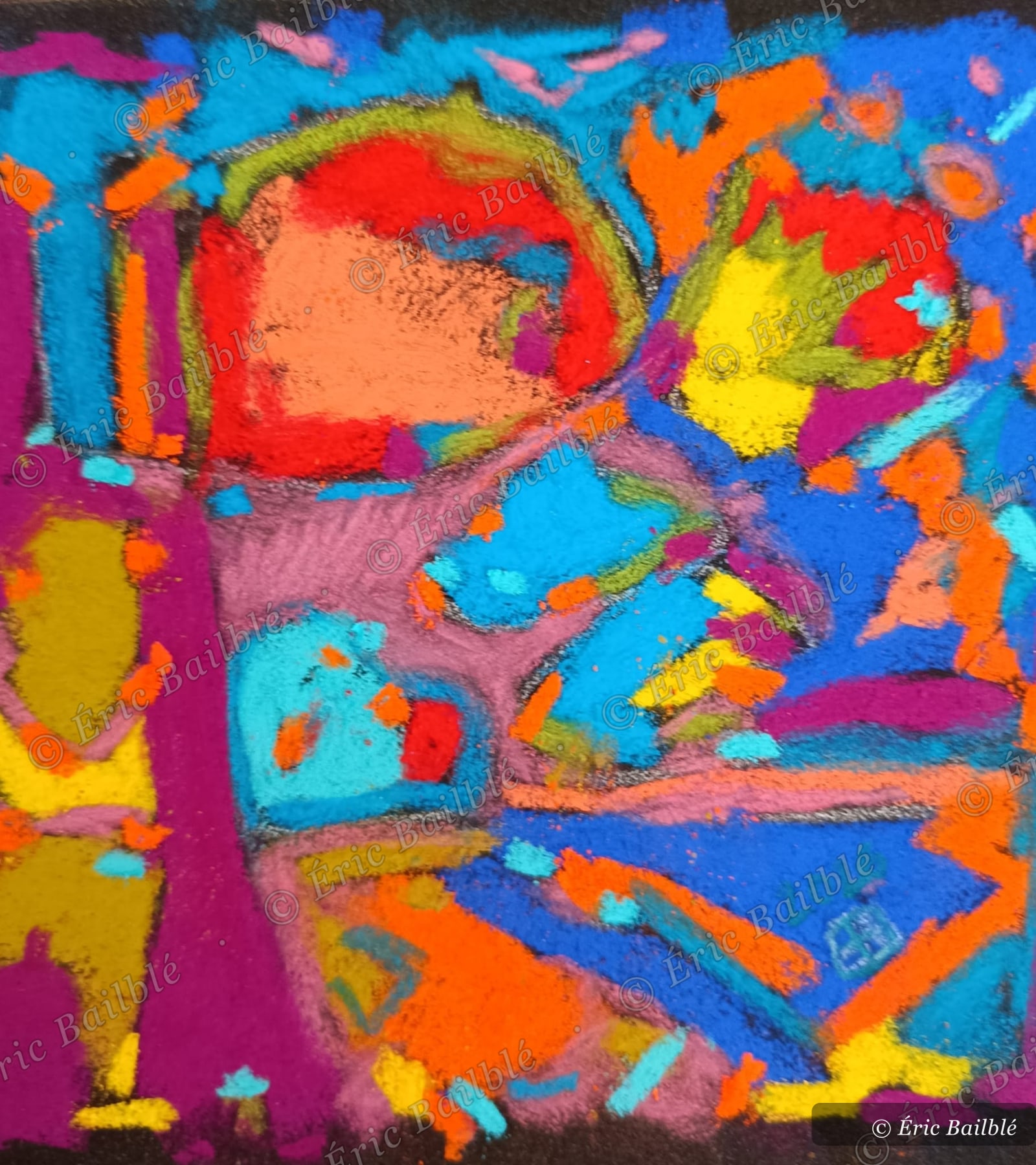 Ocres de Roussillon, pastel d'Éric Bailblé