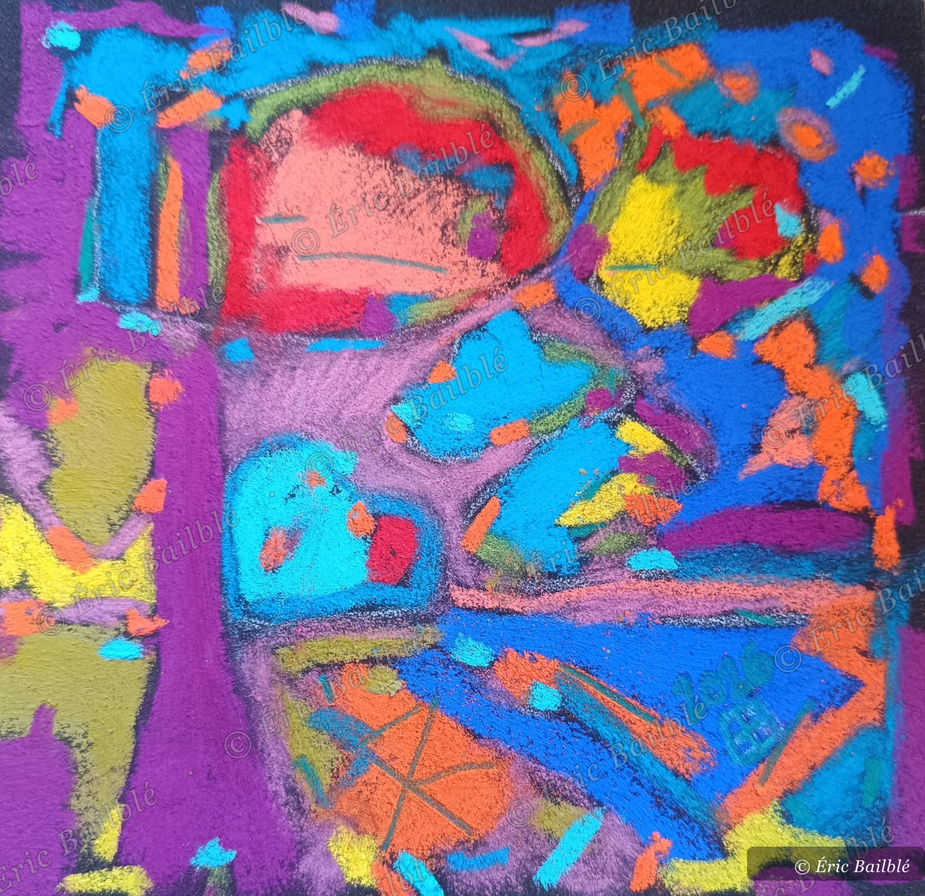 Remparts, pastel d'Éric Bailblé
