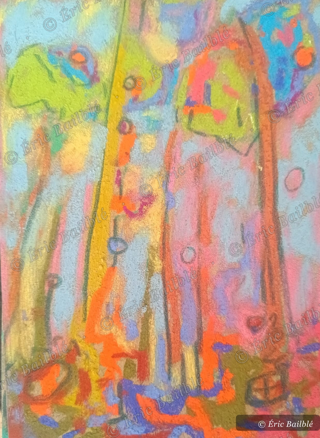 Brume rose, pastel d'Éric Bailblé