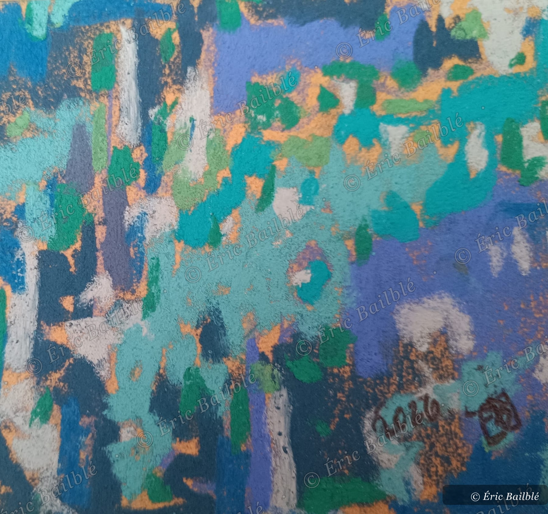 Oliviers des Alpilles, pastel d'Éric Bailblé
