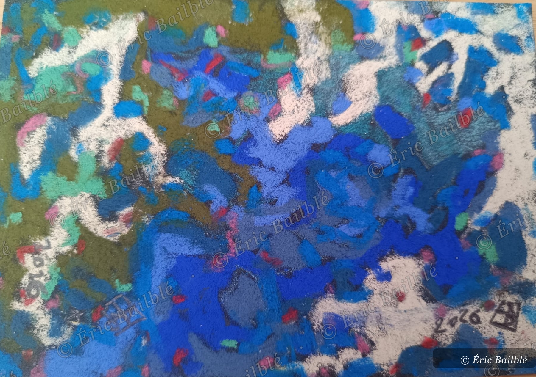 Bleu de Chartres, pastel d'Éric Bailblé