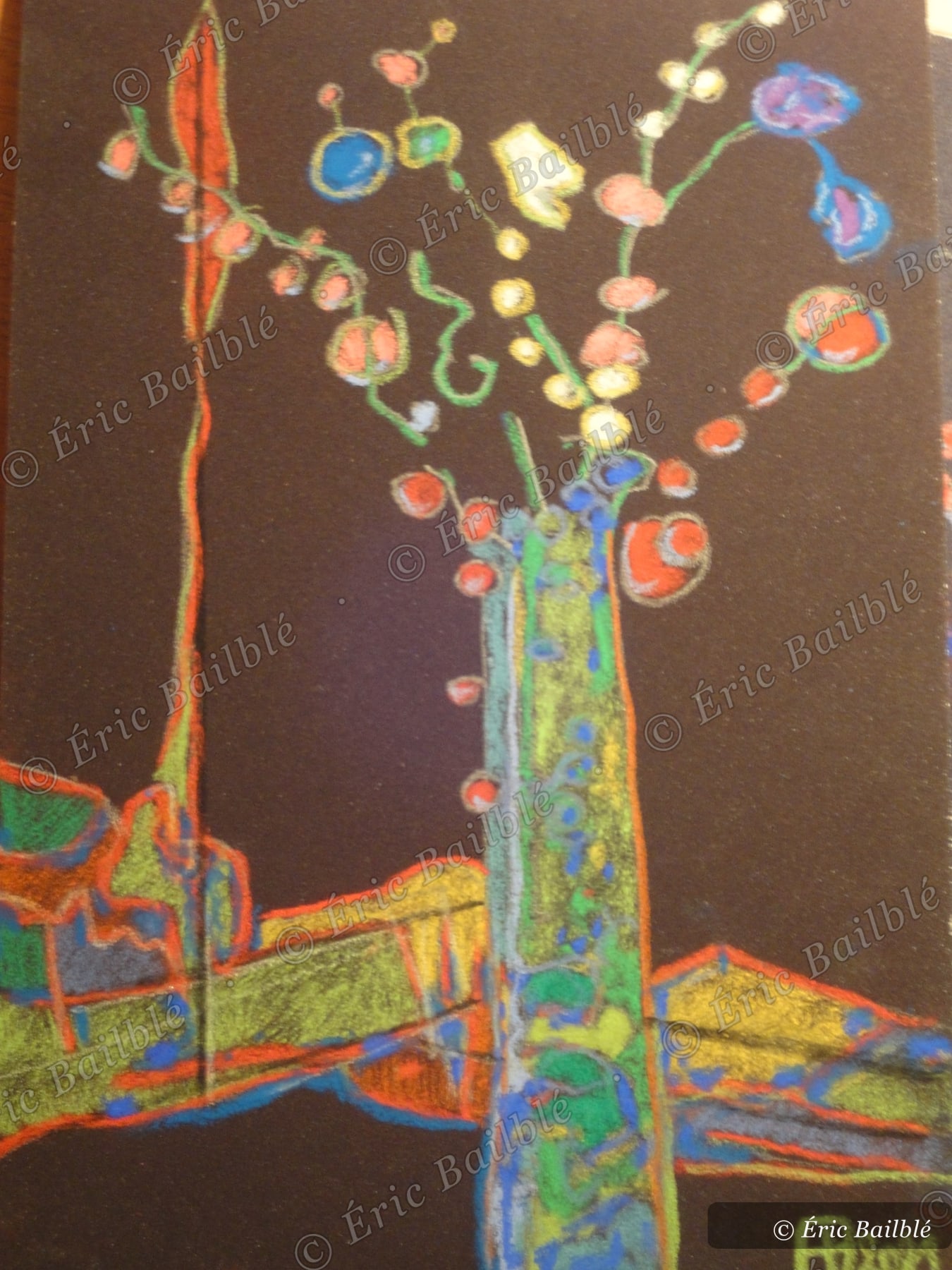 Fleurs, vase vert I