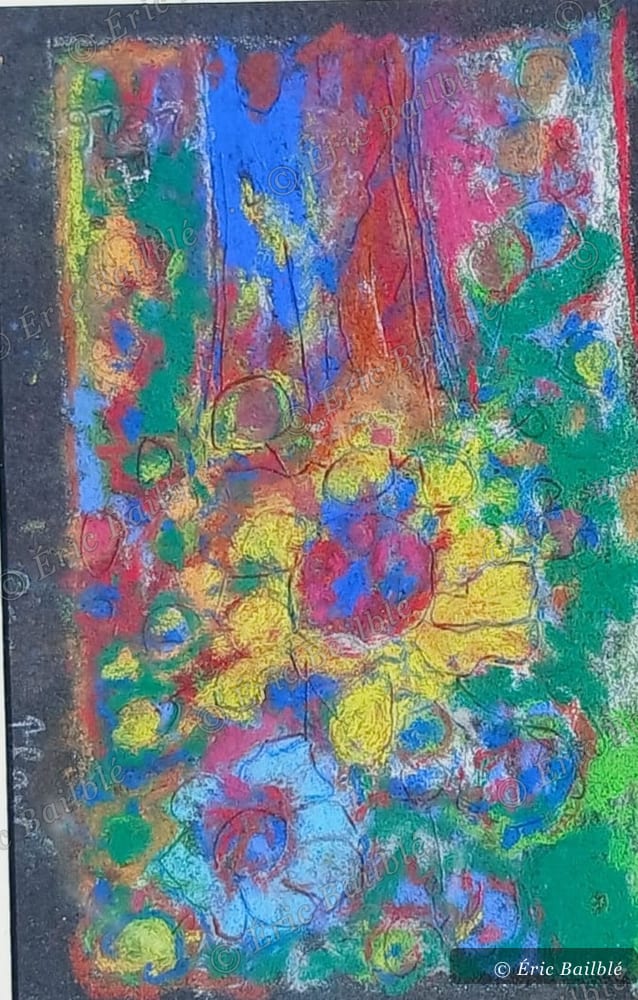 Jardin de nuit, pastel d'Éric Bailblé