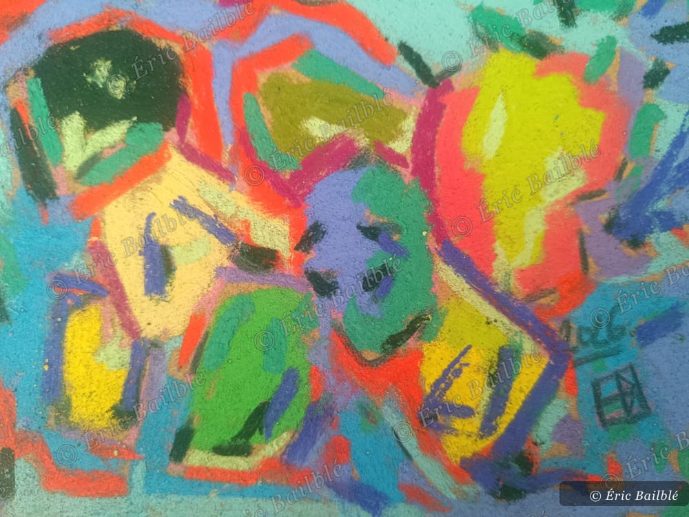Champs cousus, pastel d'Éric Bailblé