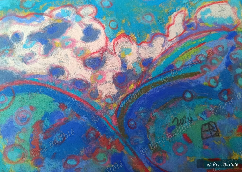 Marée basse, pastel d'Éric Bailblé