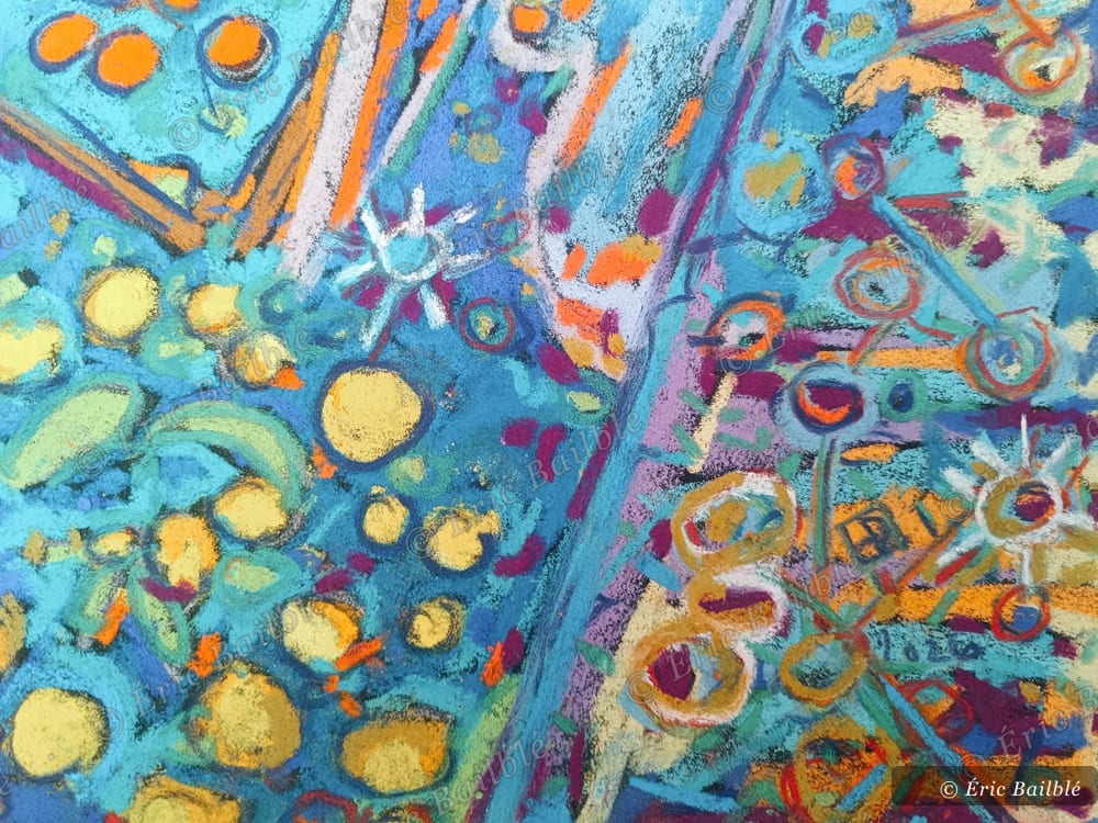 Mimosas de février, pastel d'Éric Bailblé