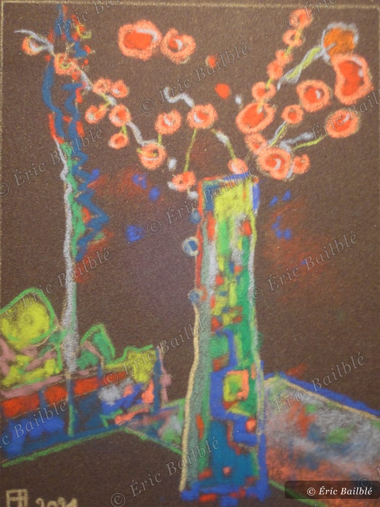 Fleurs, vase vert II