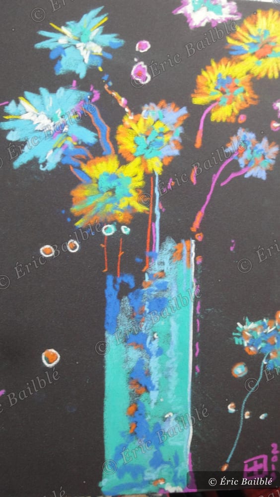 Hommage à Émile Gallé, vase bleu